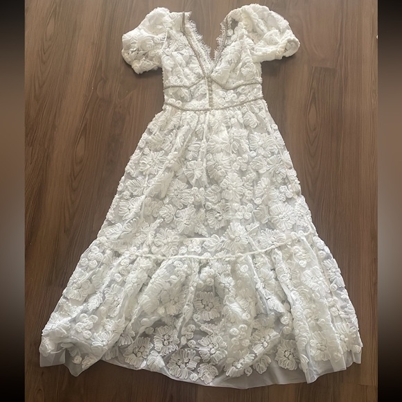 Self-portrait Embellished Ribbon Lace Midi Dress - Picture 5 of 7